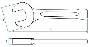 Ключ рожковый силовой ударный 32 мм KING TONY 10A0-32
