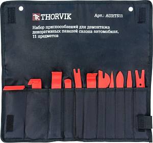 AURTS11 Набор приспособлений для демонтажа декоративных панелей салона автомобиля, 11 предметов Thorvik