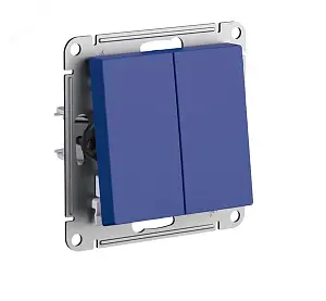 ATN001151 Выключатель 2-клавишный ATLASDESIGN, сх.5, 10АХ, мех., Аквамарин