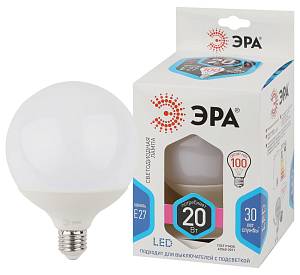 Лампочка светодиодная ЭРА STD LED G125-20W-4000K-E27 E27 / Е27 20Вт шар нейтральный белый свет