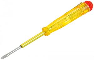 Отвертка индикаторная, желтая ручка, 100-250 В, 140 мм FIT