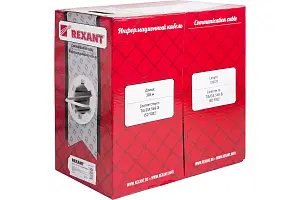 Кабель витая пара FTP 4PR 24AWG Cat.5e CU / Rexant 01-0143 / 305м.