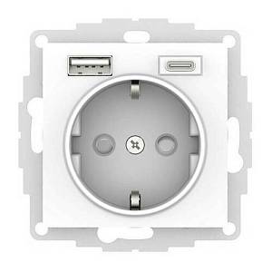 Розетка AtlasDesign 16А с 2 USB A+A, 5В/2,4 А, 2x5В/1,2 А белый ATN000132 Розетка AtlasDesign 16А с 2 USB A+A, 5В/2,4 А, 2x5В/1,2 А белый ATN000132