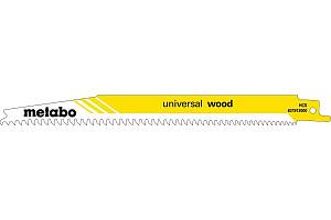 5 пилок для сабельных пил, серия «universal wood», 200 x 1,25 мм (631913000) Metabo
