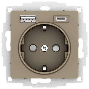 ATN000532 - AtlasDesign РОЗЕТКА 16А c 2 USB A+C, 5В/2,4А/3,0А, 2х5В/1,5А, мех., ШАМПАНЬ ATN000532 - AtlasDesign РОЗЕТКА 16А c 2 USB A+C, 5В/2,4А/3,0А, 2х5В/1,5А, мех., ШАМПАНЬ