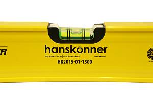 Уровень 1500 мм, фрезеров., магнитный, 3 глазка, точность 0.5мм/м, Hanskonner