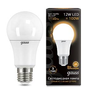 gauss 102502112 Лампа LED A60 globe E27 12W 3000K