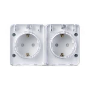 ATN540126 AtlasDesign Profi54 Розетка 2-я с заз. со шторками о/у 16А 250B, БЕЛЫЙ