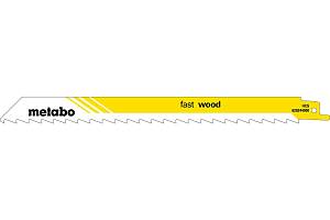 5 пилок для сабельных пил, серия «fast wood», 225 x 1,25 мм (628244000) Metabo