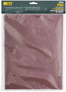 Листы шлифовальные на тканевой основе, алюминий-оксидный абразивный слой 230х280 мм, 10 шт. Р 60 FIT