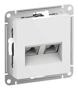 Розетка компьютерная 2xRJ45 Cat.6 ATLASDESIGN, белый, ATN000188