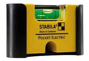 STABILA Уровень тип Pocket Electric (1гориз., точн. 1мм/м) с чехлом на пояс на блистере Stabila
