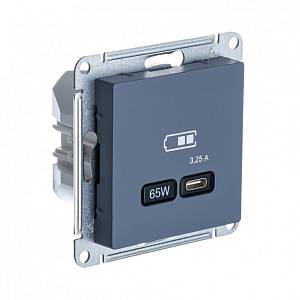 ATN000727 - AtlasDesign USB РОЗЕТКА тип-C 65W высокоск. зарядка QC, PD, мех., ГРИФЕЛЬ ATN000727 - AtlasDesign USB РОЗЕТКА тип-C 65W высокоск. зарядка QC, PD, мех., ГРИФЕЛЬ