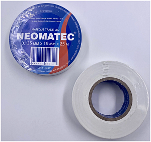 Изоляционная лента ПВХ 0,13x19x25 белая / NEOMATEC