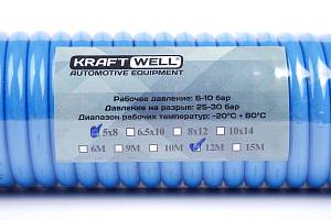 KraftWell KRW-HC050812 Шланг воздушный полиуретановый, спиральный D5х8 мм, 12 м
