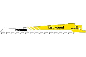5 пилок для сабельных пил, серия «fast wood», 150 x 1,25 мм (628241000) Metabo