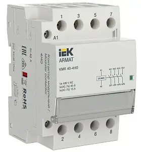 ARMAT Контактор модульный KMR 40А 24В AC/DC 4НО | AR-KMR20-040-40-024 | IEK