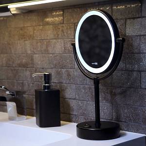 K-1005BLACK Зеркало с LED-подсветкой двухстороннее, стандартное и с 3-х кратным увеличением K-1005BLACK Зеркало с LED-подсветкой двухстороннее, стандартное и с 3-х кратным увеличением